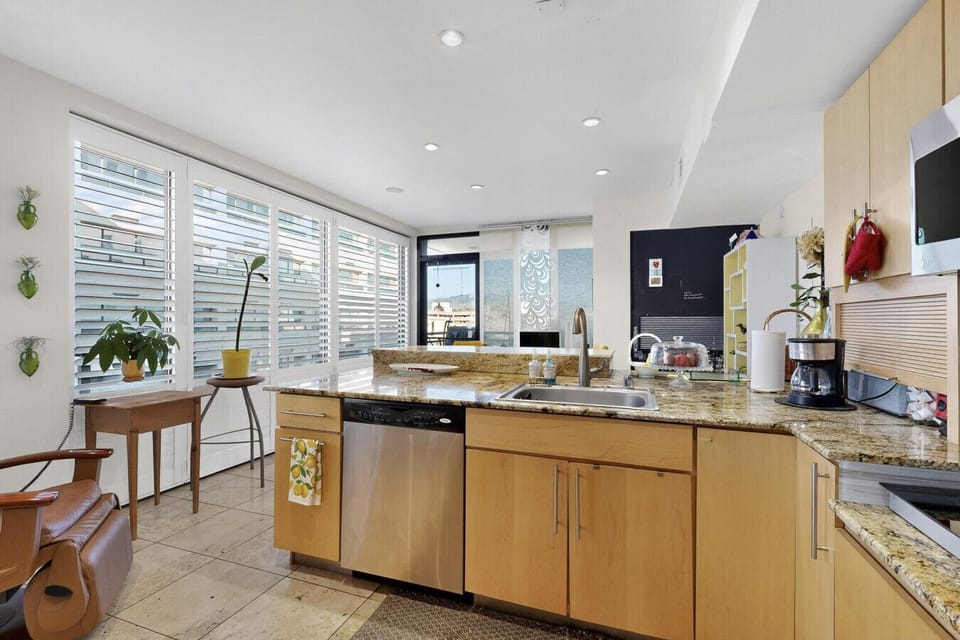 Functional open concept kitchen.