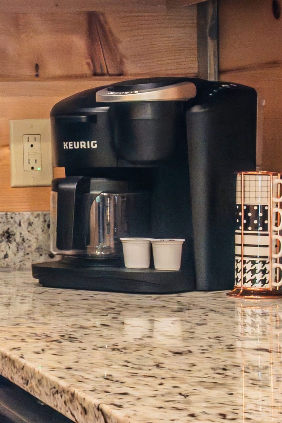 Keurig machine to enjoy a morning cup of coffee.