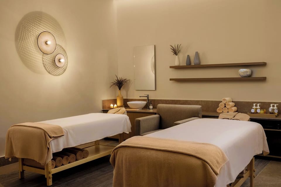 Unwind with a soothing couples massage in serene comfort.
