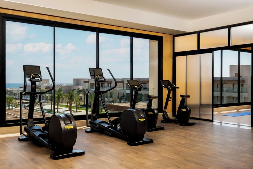 Energize your morning with cardio and sweeping outdoor views.