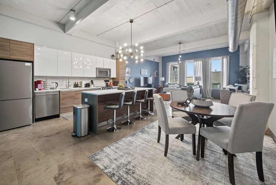Full kitchen with modern appliances