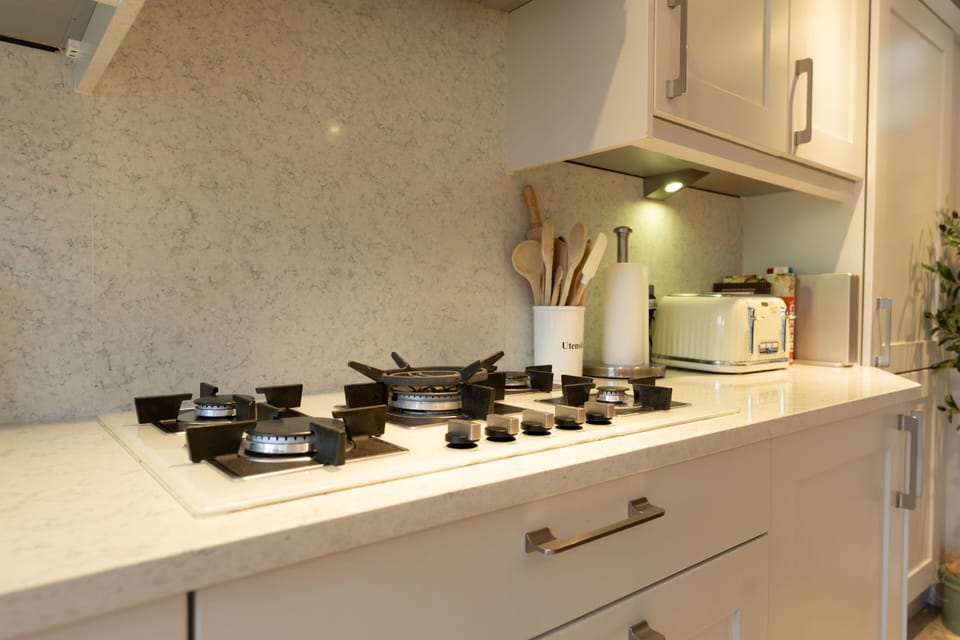 Fully equipped modern kitchen for cooking