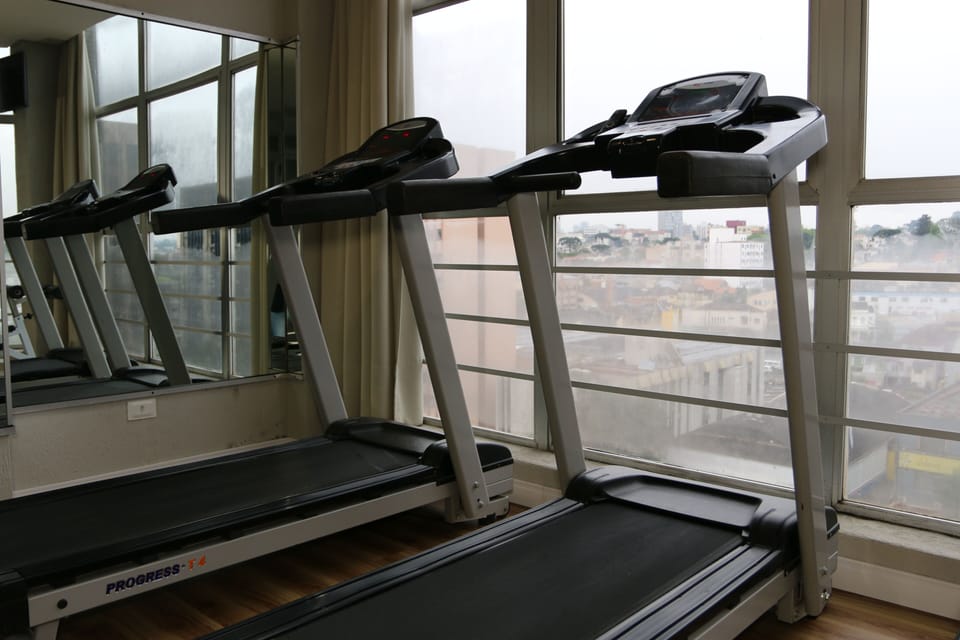 Recharge with a workout while enjoying sweeping city views.