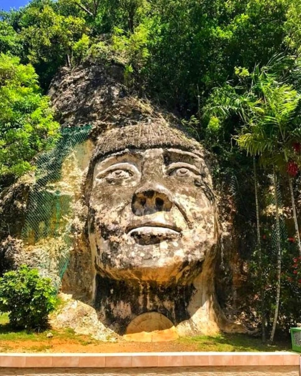 The Cara del Indio monument to Chief Mabodamaca is the official entrance to the neighboring town of Isabela