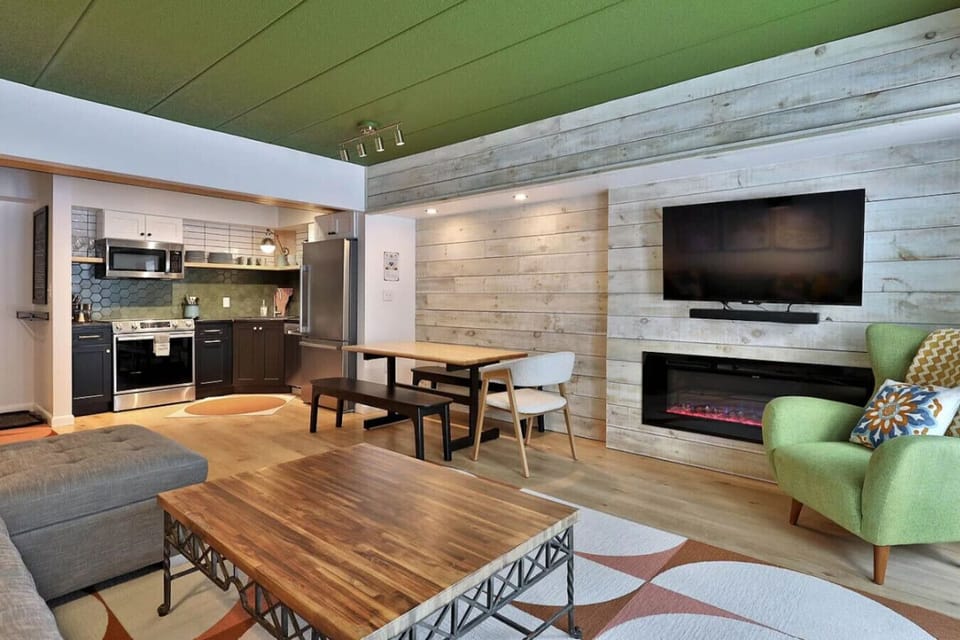 Our electric fireplace with roku tv!