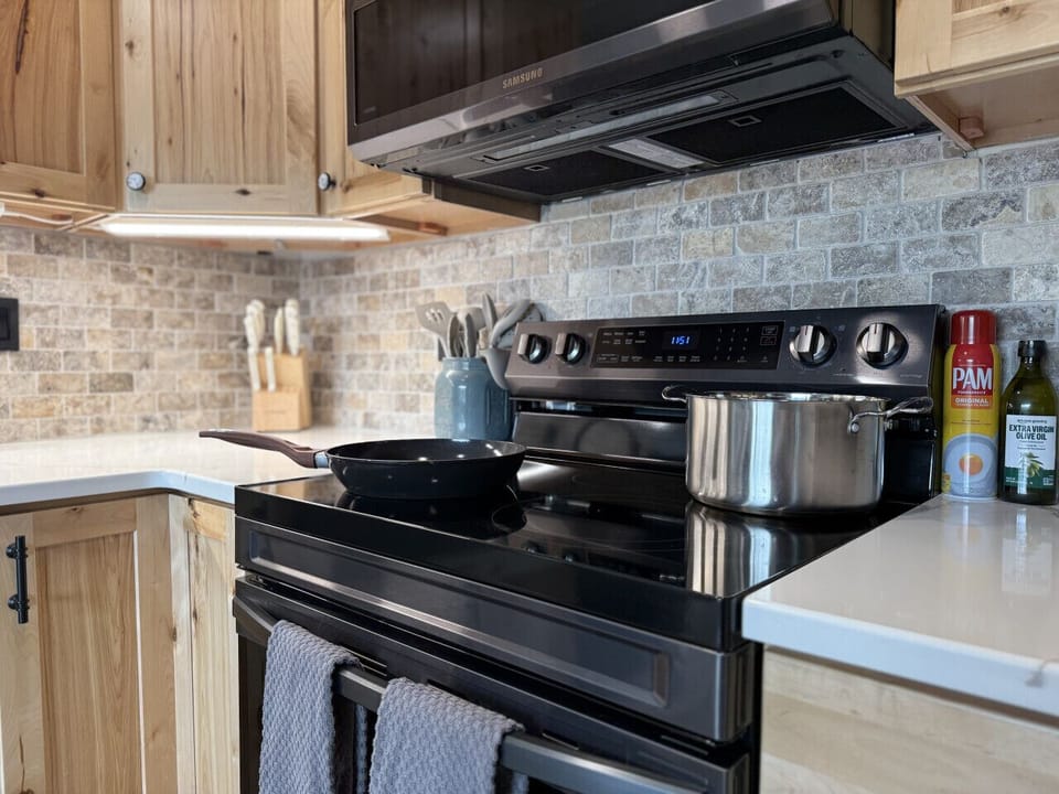 Kitchen stove and countertop close-up
