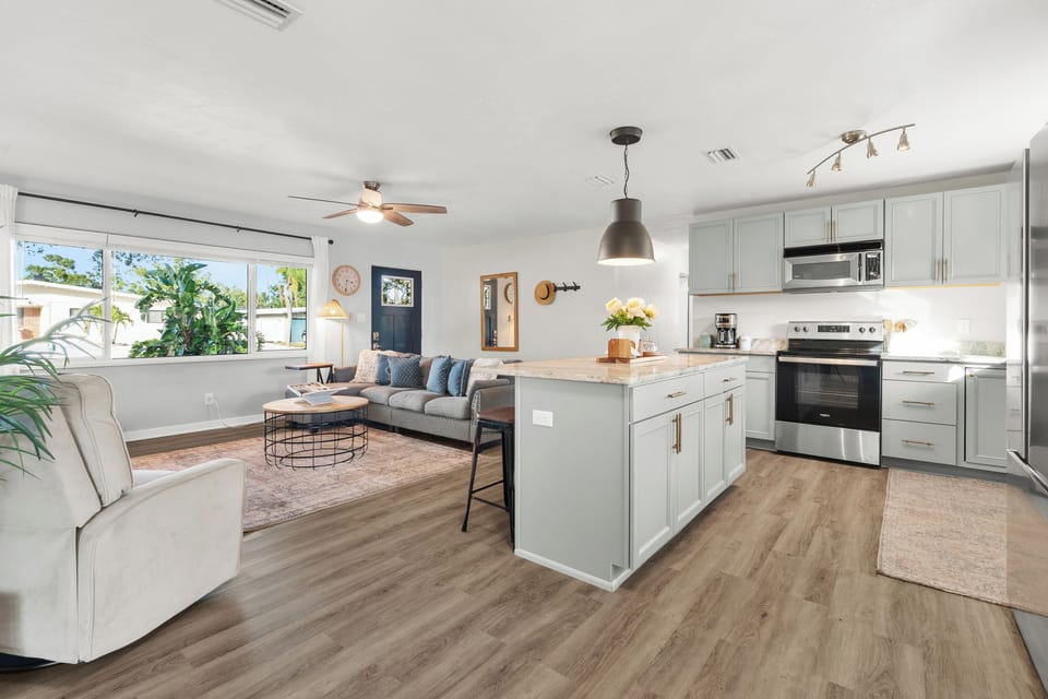 Whether you're cooking in the kitchen or hanging out in the living room. The open floor plan allows for everyone to stay connected.