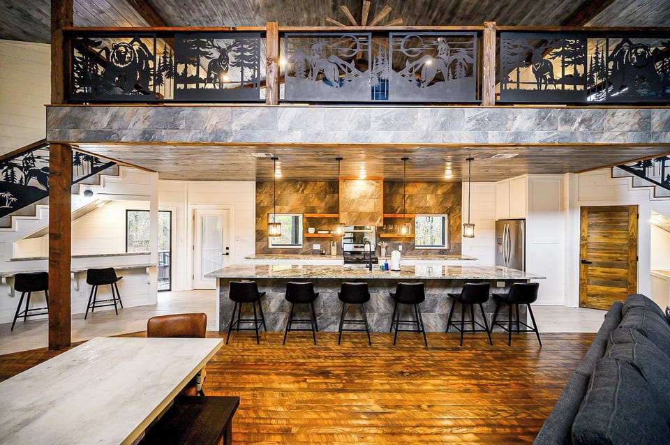 Modern, open-concept kitchen and dining area