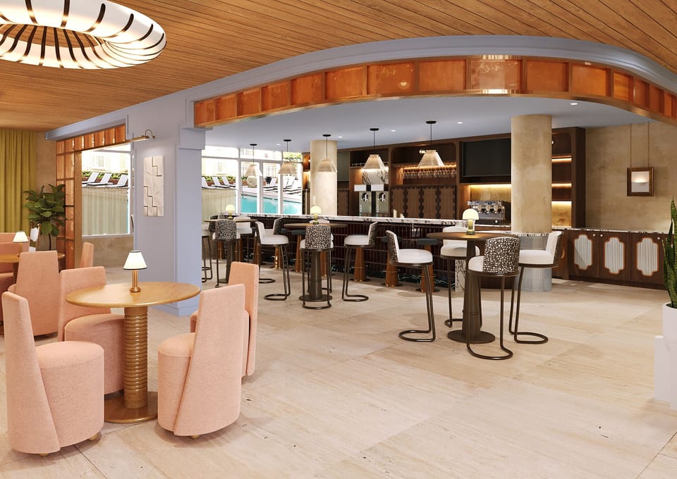 Restaurant and bar led by local culinary talent offers a modern interior and spacious area.