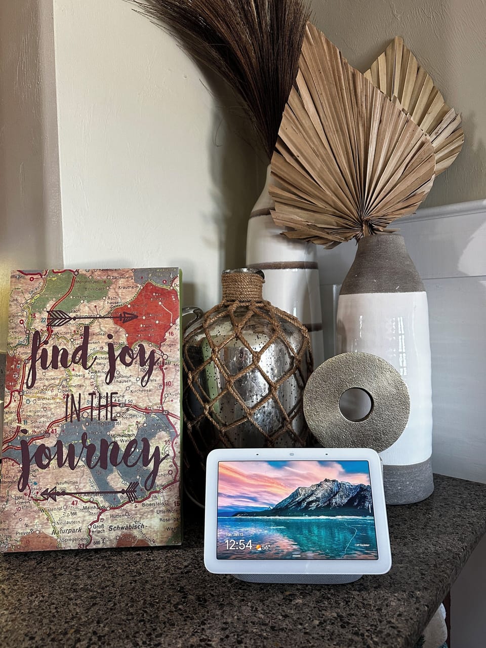 Google Home available to our guests.  Just say "hey google" and give a demand.