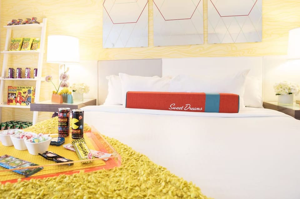 Lounge into sweet dreams with fluffy pillows and cozy textures.