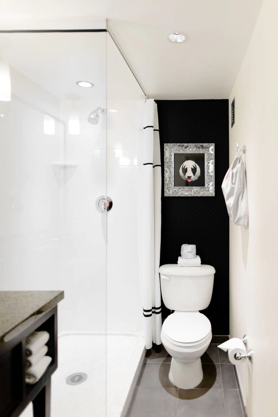 Step into a bright shower space for an easy reset.