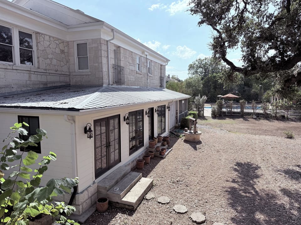 Backside of Mansion.  View from Alamo Suite Porch.