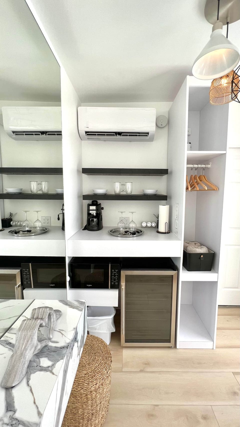 Interior Kitchenette, view from room.
