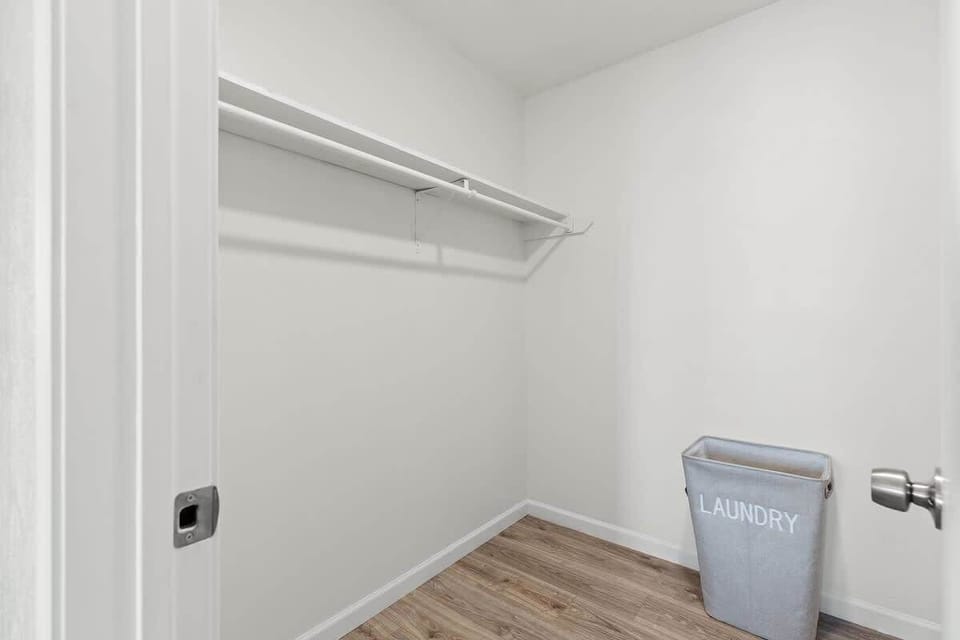 Laundry: Convenient washer and dryer make longer stays easy for travel nurses and medical professionals in Temple TX. Complementary hamper in closets makes laundry easy to transport. (washer dryer located in garage)