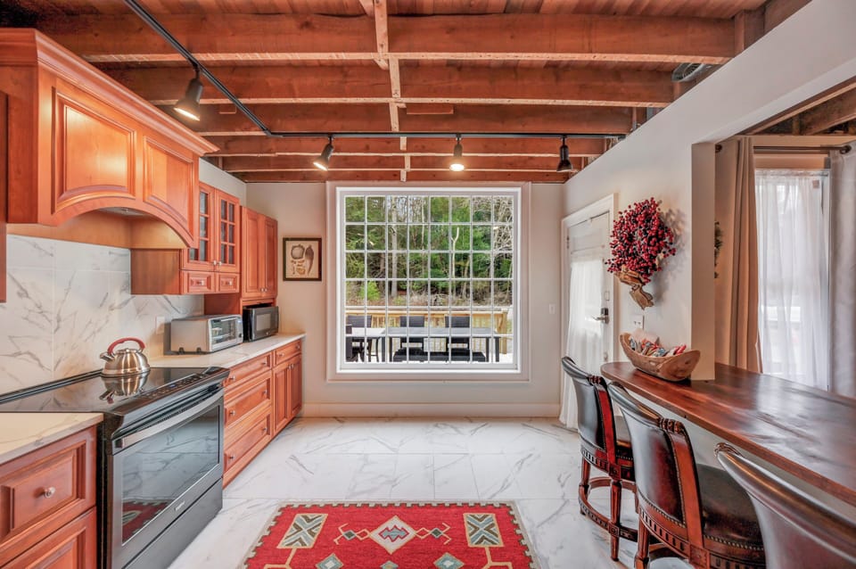 One of two kitchens
