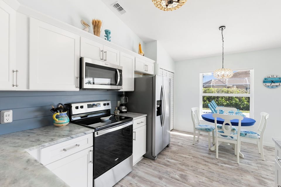 More dining space in this roomy kitchen.