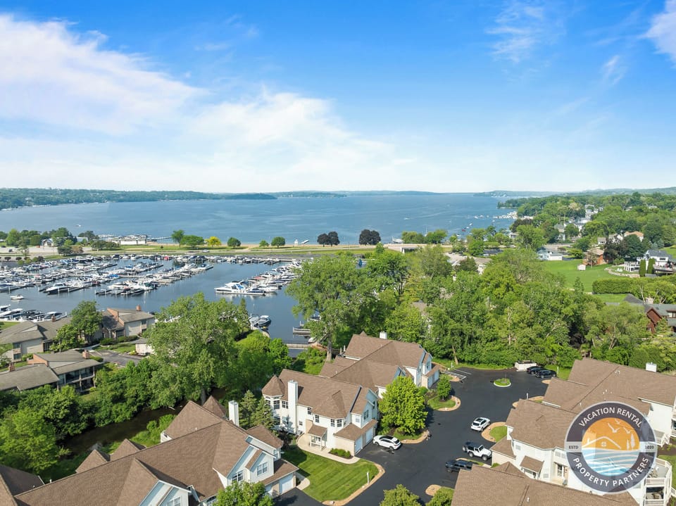 Stunning view showcasing Abbey Springs’ prime location near Lake Geneva, Fontana Beach, and Abbey Harbor. Enjoy the natural beauty and convenient access to waterfront recreation just moments from your vacation home.