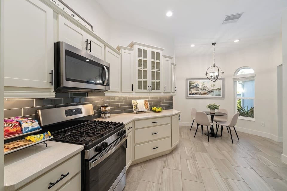 Fully equipped kitchen with modern appliances