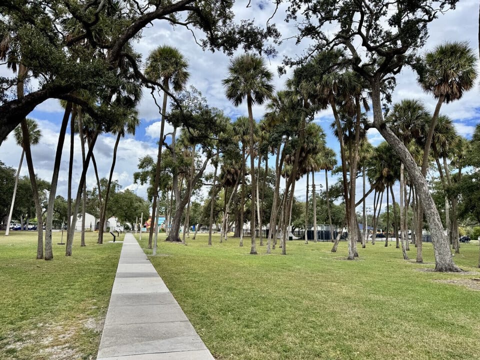 Walking trails through the park