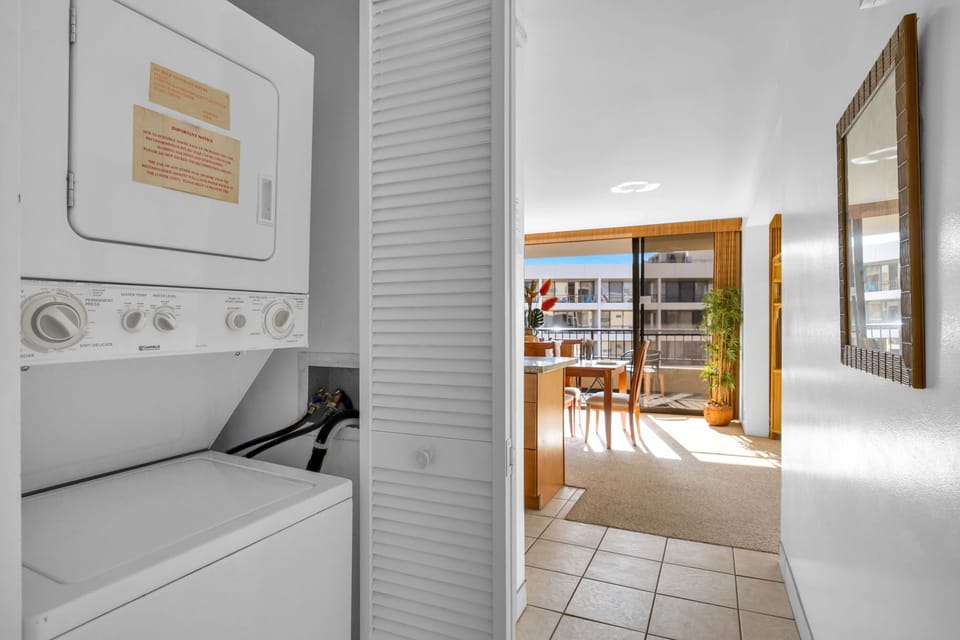 Pack light! In-unit washer & dryer make extended stays easy.