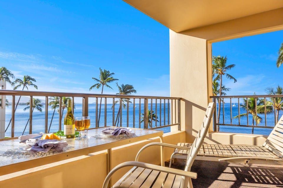 Start your day with a cup of Maui coffee and sweeping views of the Pacific right from your spacious lanai.