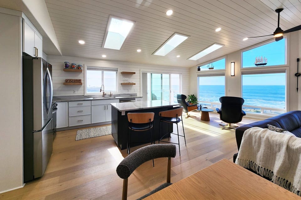 Spacious kitchen with views for the cook!