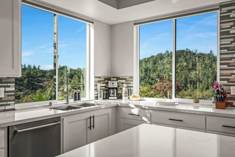 Bright kitchen, amazing scenery - meal prep never looked so good! ✨
