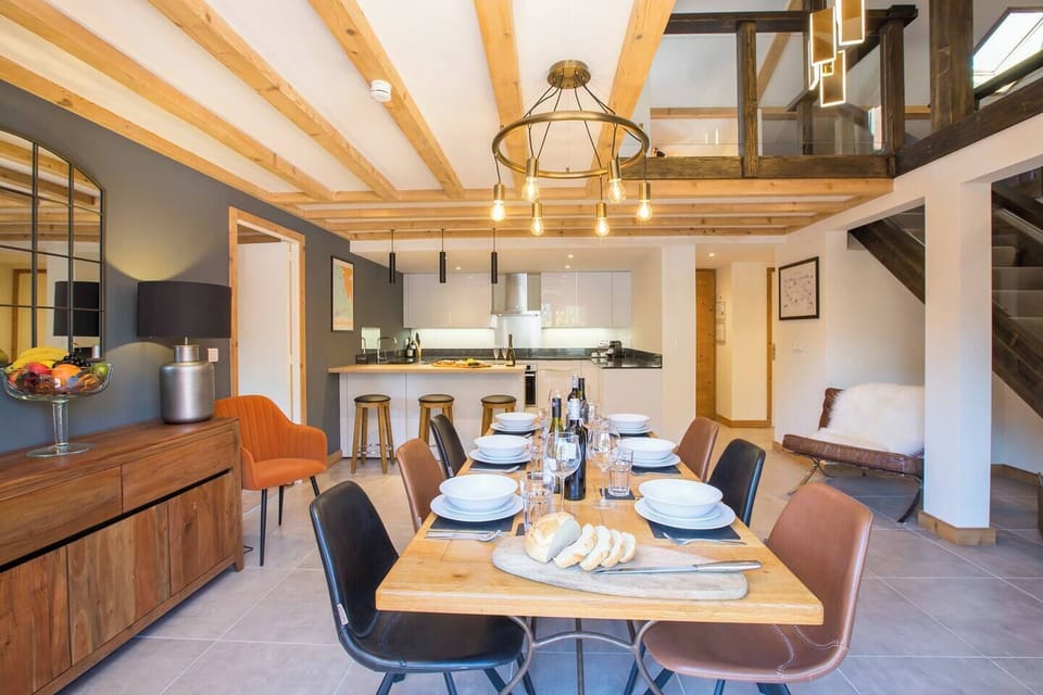 Dining area looking over kitchen
