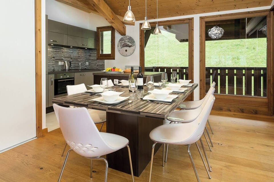  • Dining area looking to balcony  •
