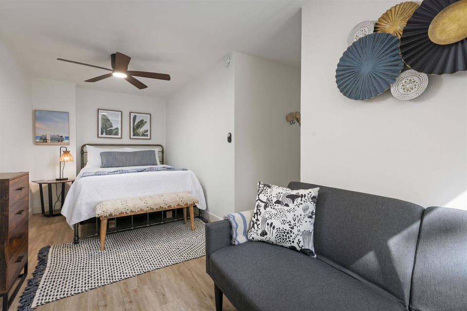 Second bedroom + sofa bed • Sleeps up to 4