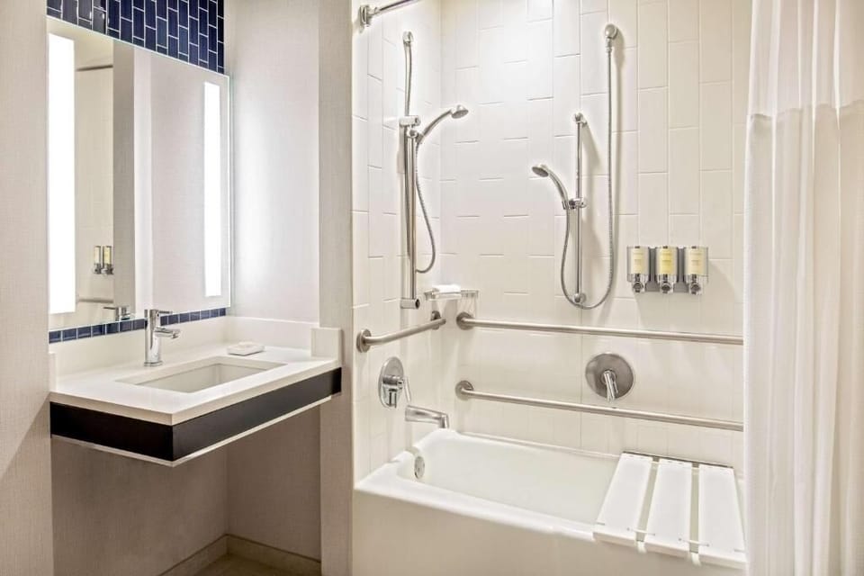 Sip coffee and plan your day under warm, ambient lighting.