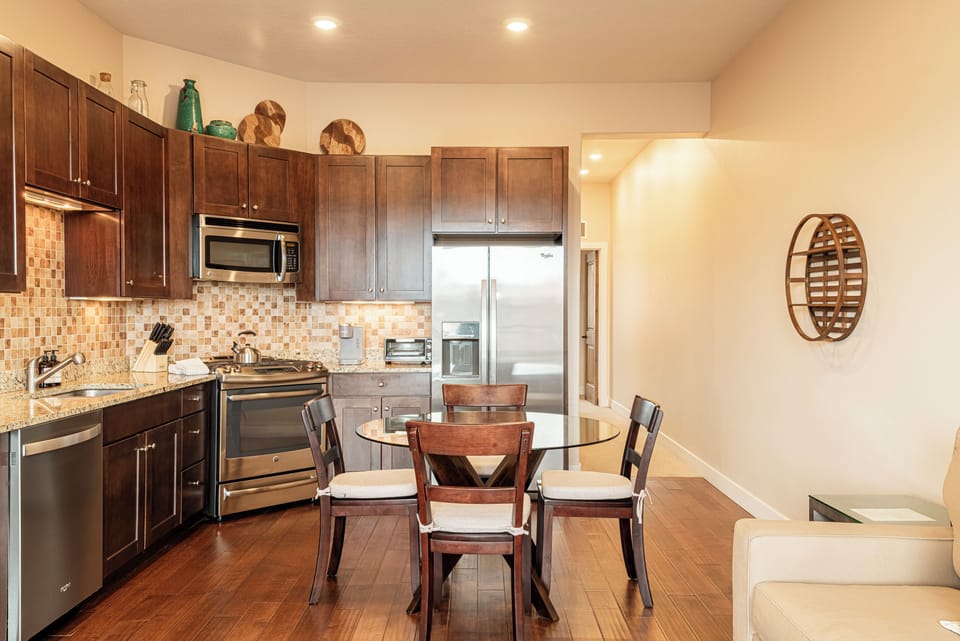 Modern kitchen with stainless appliances