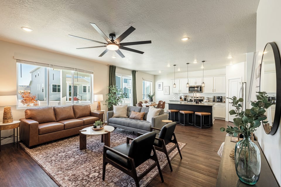 Bright open living room with natural light