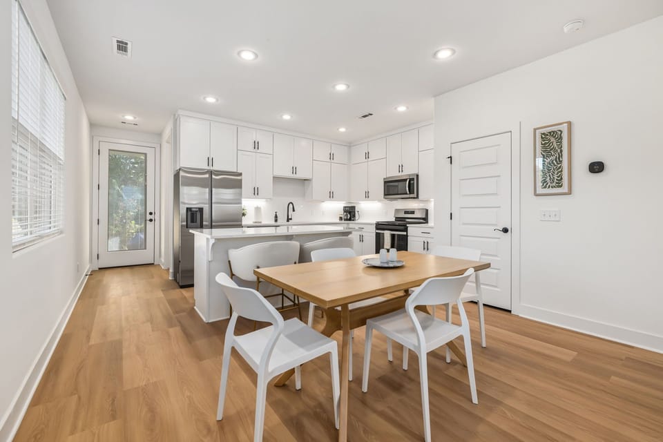 In the kitchen, you will find all the amenities needed to create a meal, baked goods, or just a great cup of coffee.