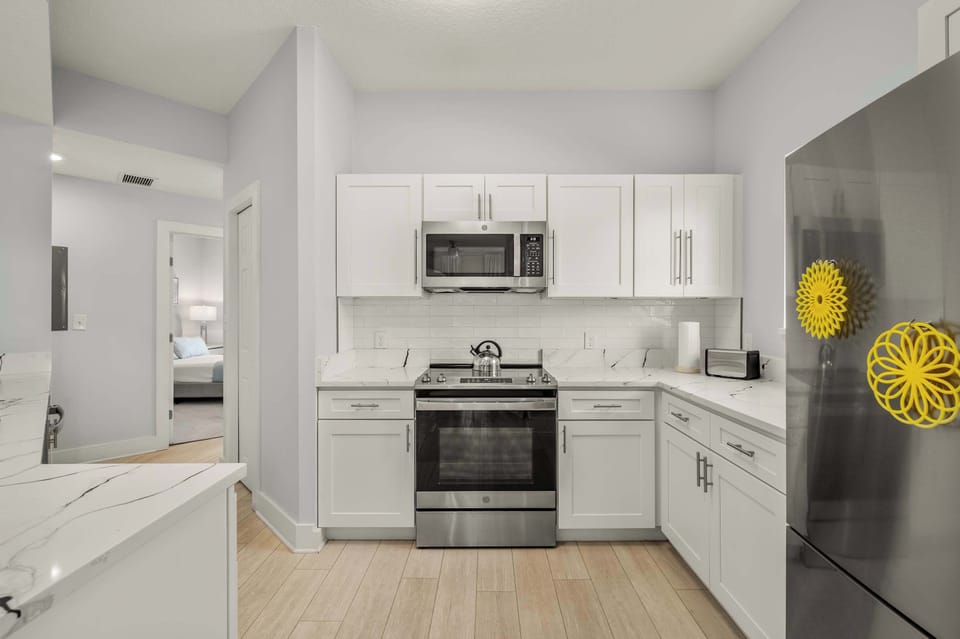 Cook up family favorites in this fully equipped kitchen with modern appliances and plenty of counter space.