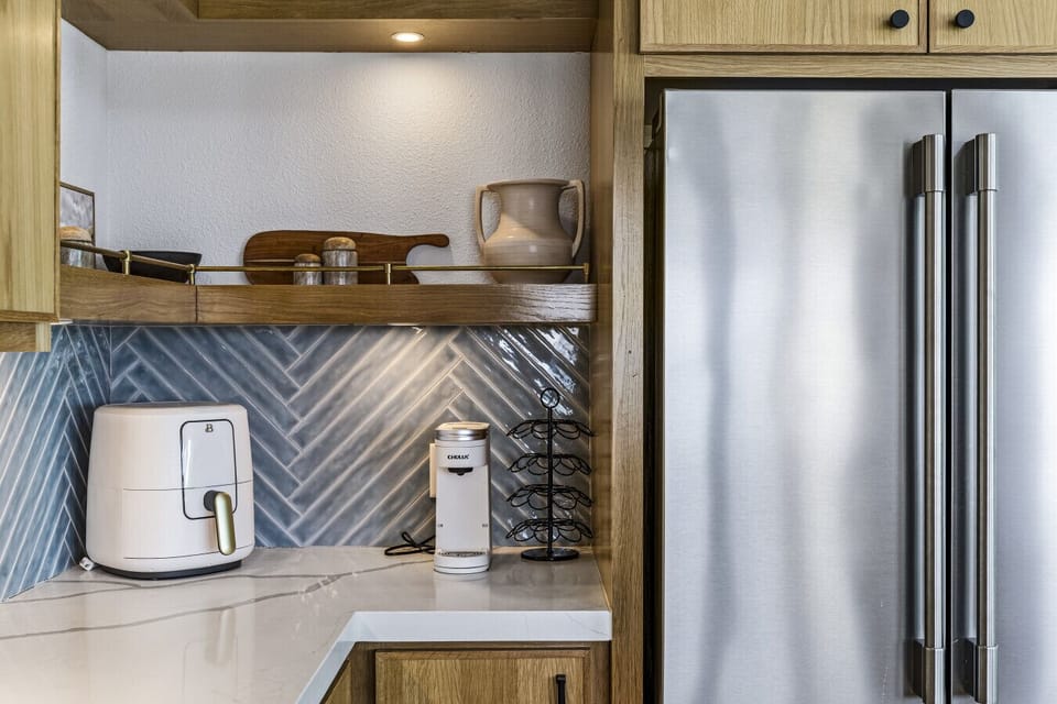 Stainless steel appliances and all the tools you need to cook with ease