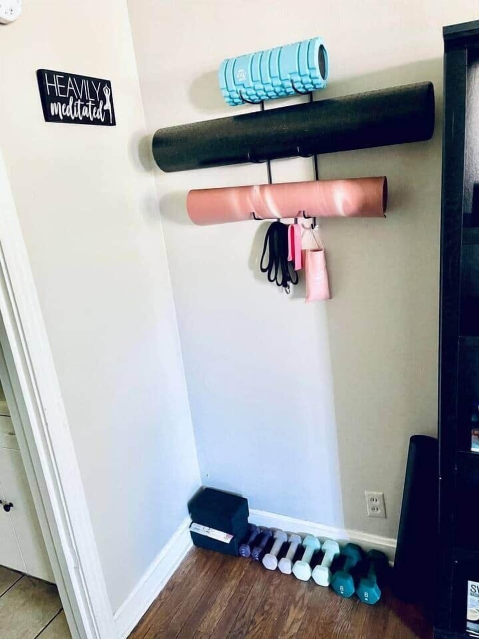 Yoga/fitness/stretching equipment provided for unwinding during your stay