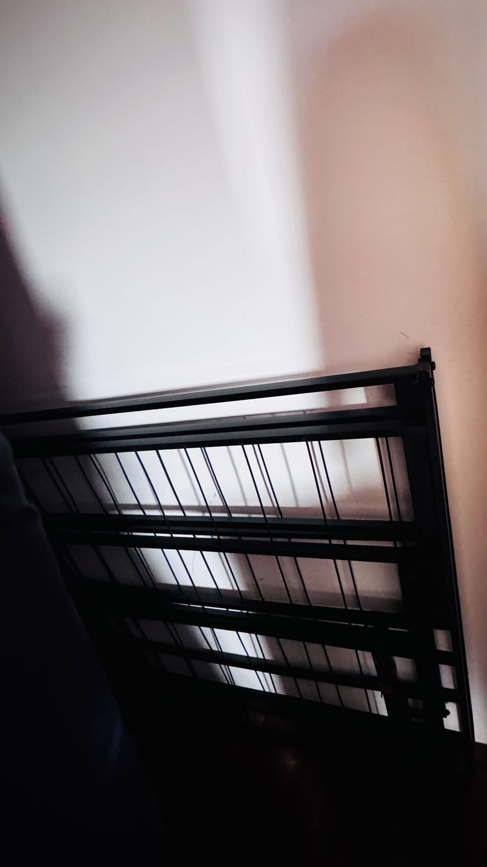 Available single bed frame and mattress stowed in closet.