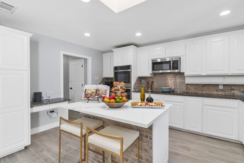 Fully Equipped Kitchen | Modern Appliances, Spacious Counters & Stylish Island Seating