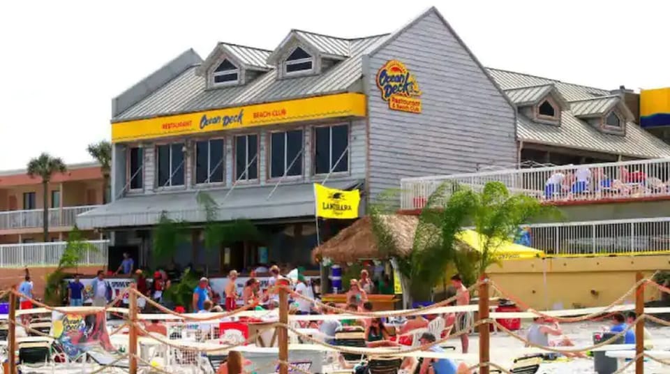 Beach bar vibes, steps from your stay!
