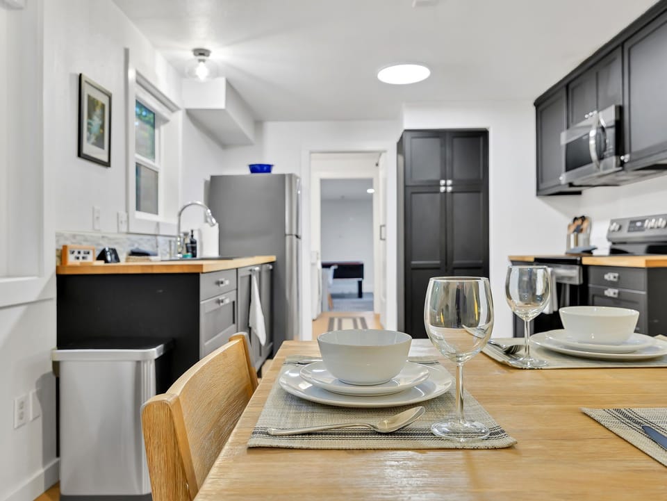 Functional kitchen and dining space perfect for longer stays.