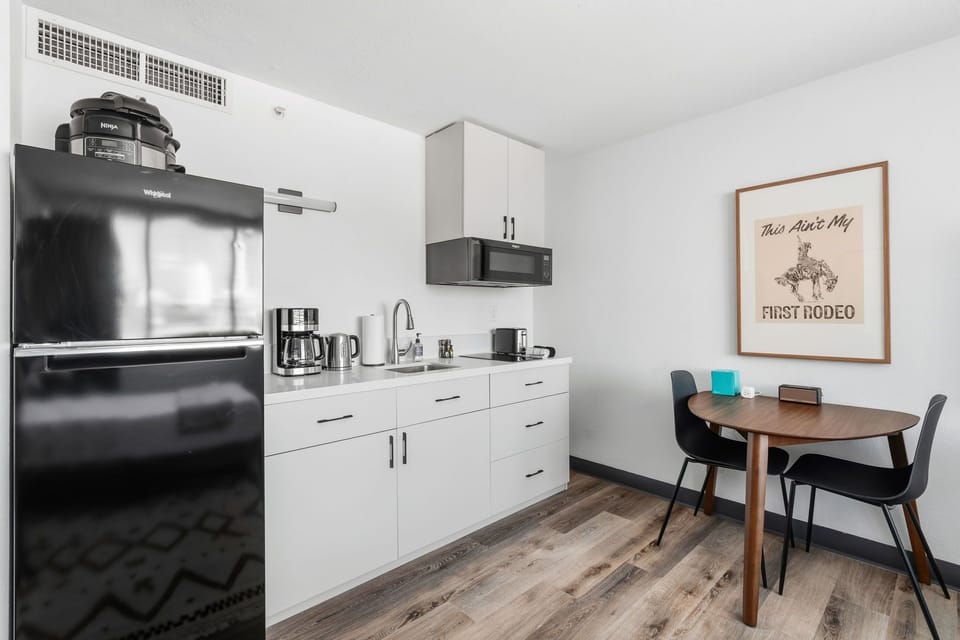 Experience easy dining with a stocked kitchenette.