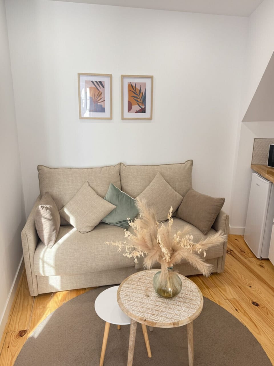 Couch area next to the kitchenette