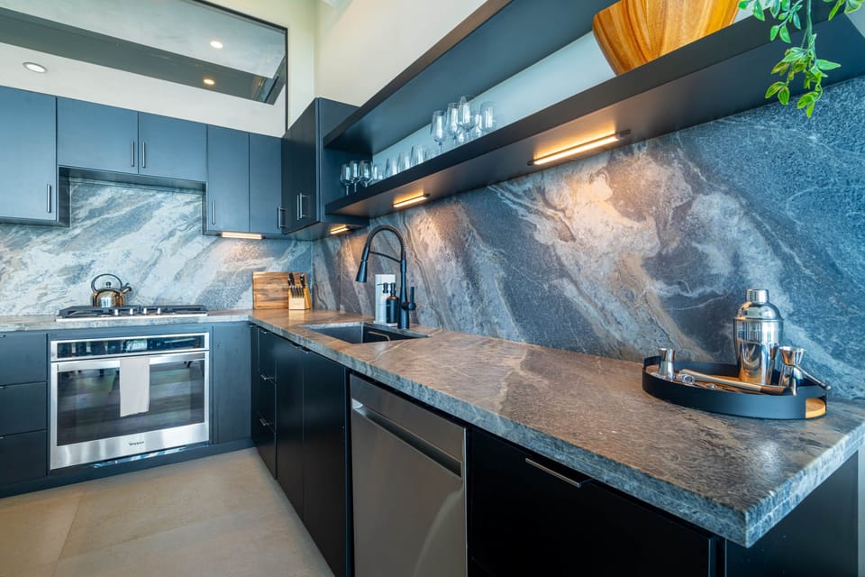 Kitchen Area with gas stove 