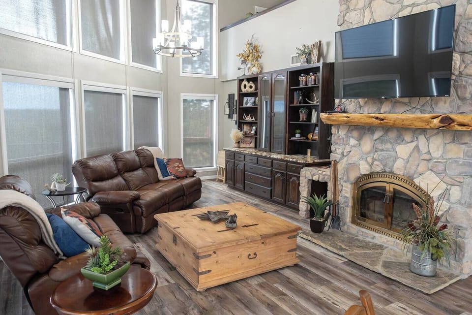 Relaxed atmosphere with soft lighting and cozy furniture.