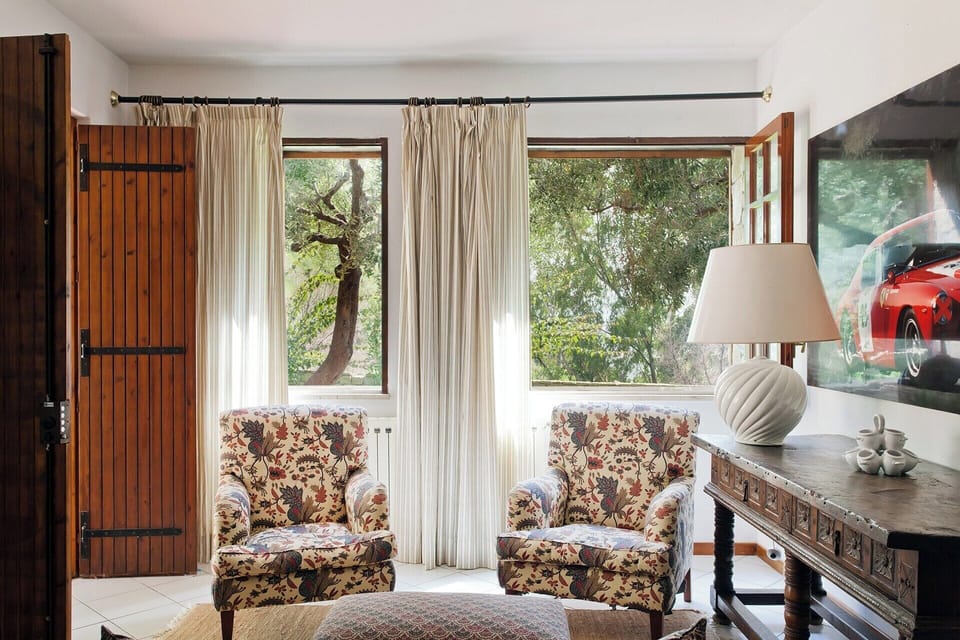 The comfortably furnished lower floor living area.