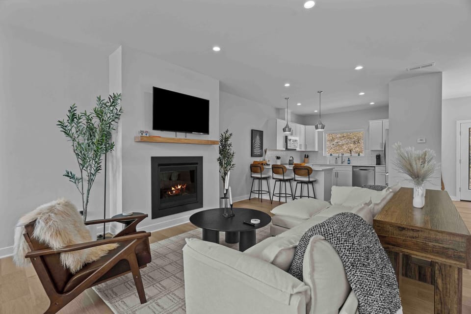 Open living and kitchen area