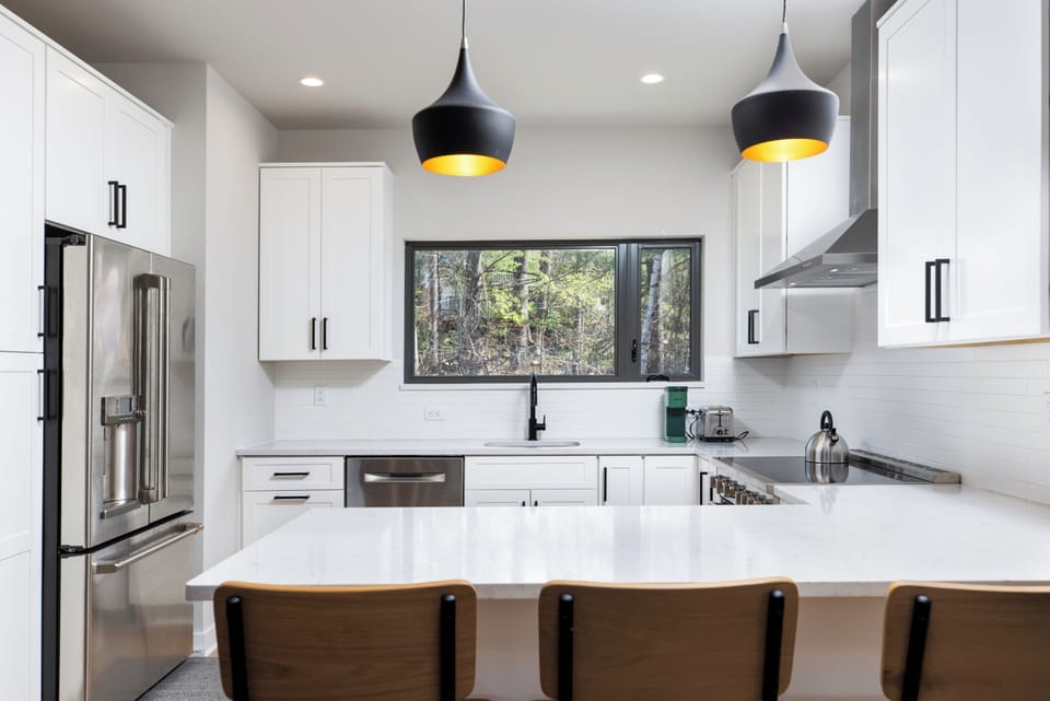 Bright and Open Kitchen with Breakfast Bar