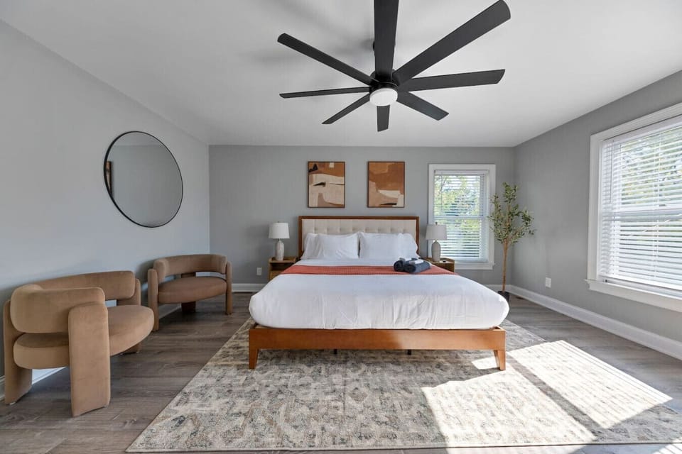 King Bed in the Large Primary Bedroom.